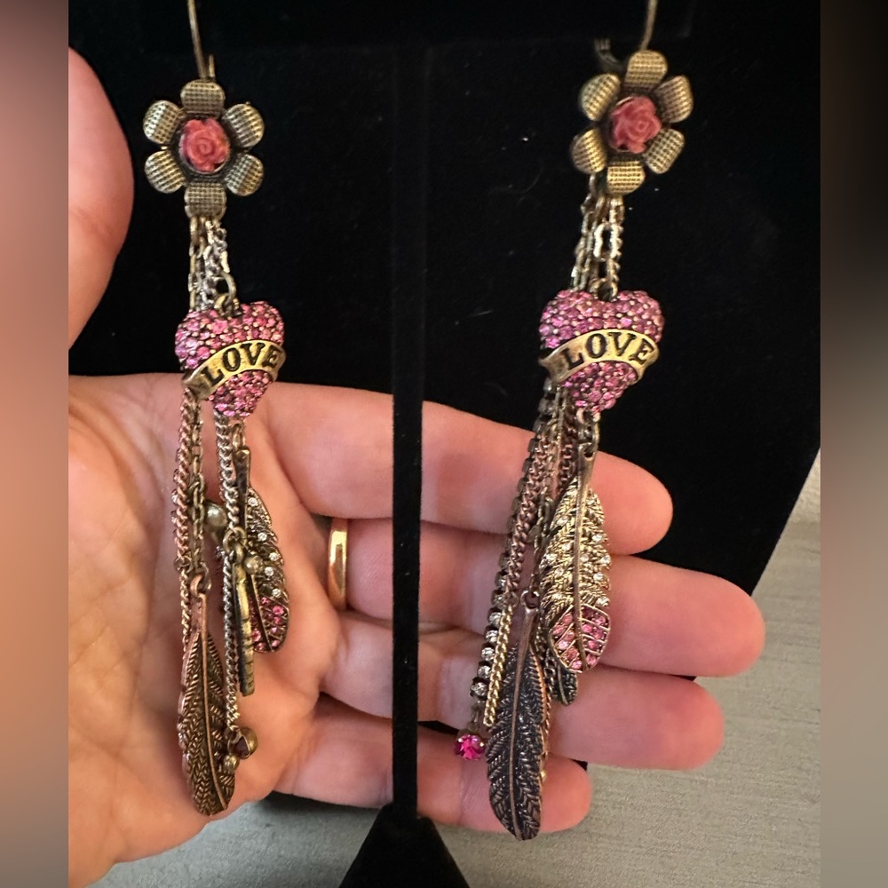 Betsy Johnson charm dangle earrings